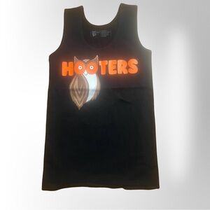 Authentic HOOTERS Girl Waitress Uniform XXSmall Stretchy Black Tank Top ~New Owl